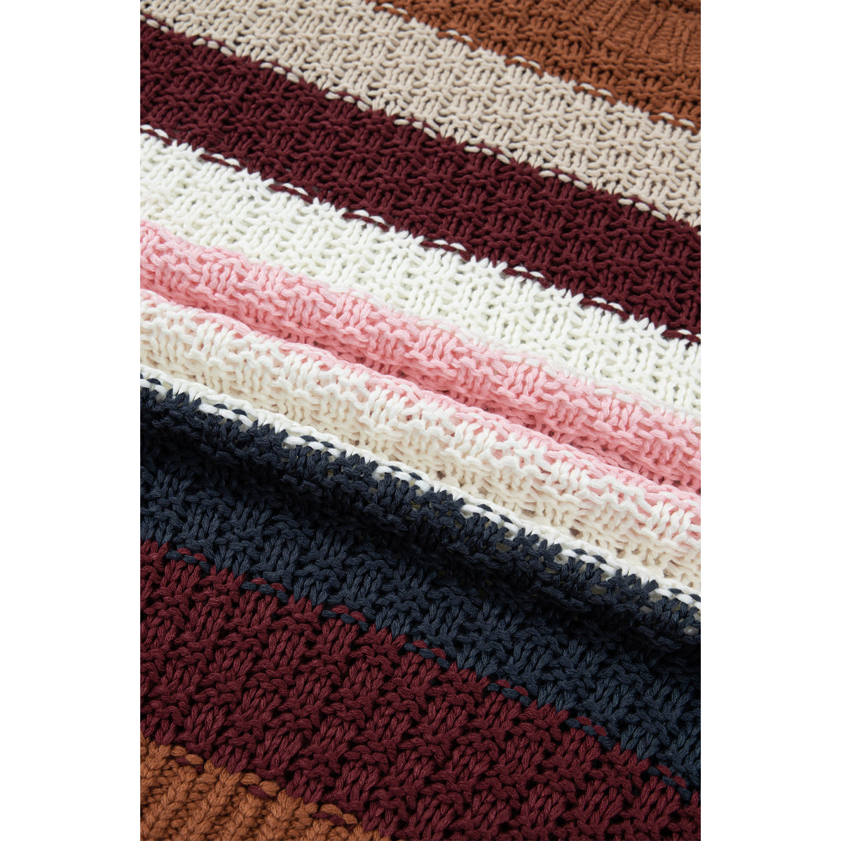 Multicolor Chunky Stripe Crew-Neck Sweater in Multicolour - striped knit detail
